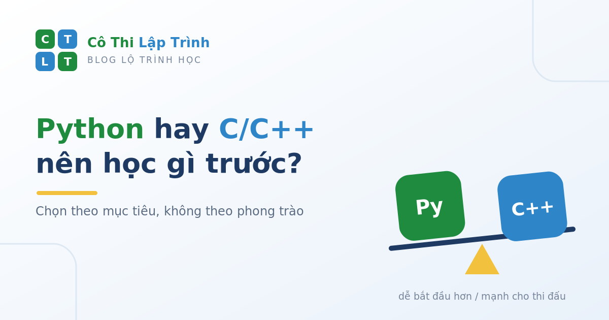 Python hay C/C++: nên học ngôn ngữ nào trước?